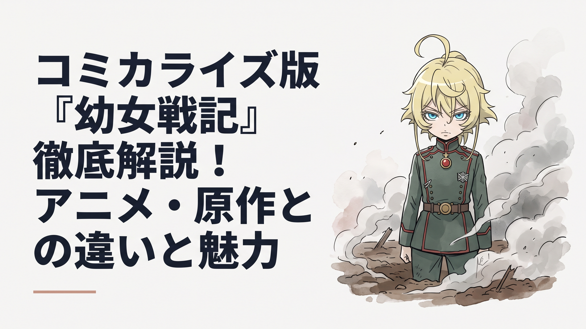 硝煙が立ち込める泥濘の連邦戦場で冷徹な眼光を放つターニャ・デグレチャフ